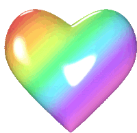 Gif animé coeur arc en ciel